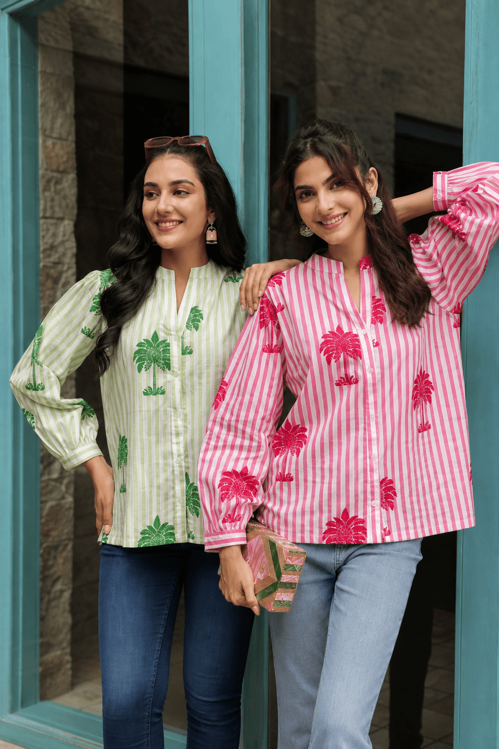 Pink Palm Print Shirt