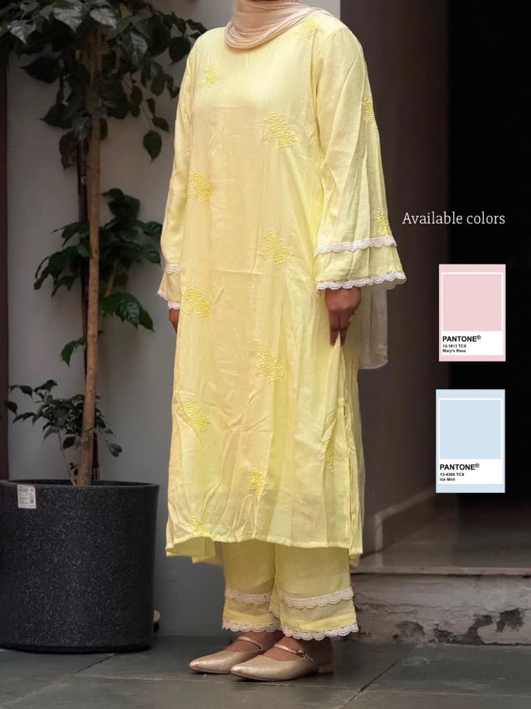 Lemon Lace-Trim Co-ord — view 2