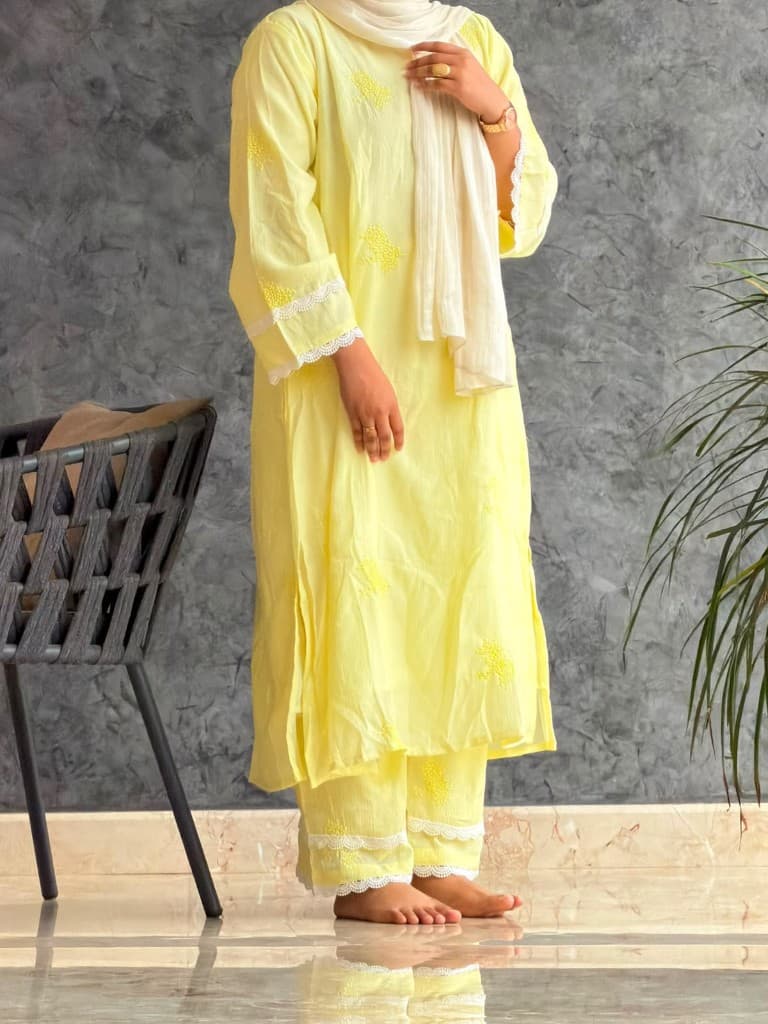 Lemon Lace-Trim Co-ord — view 1